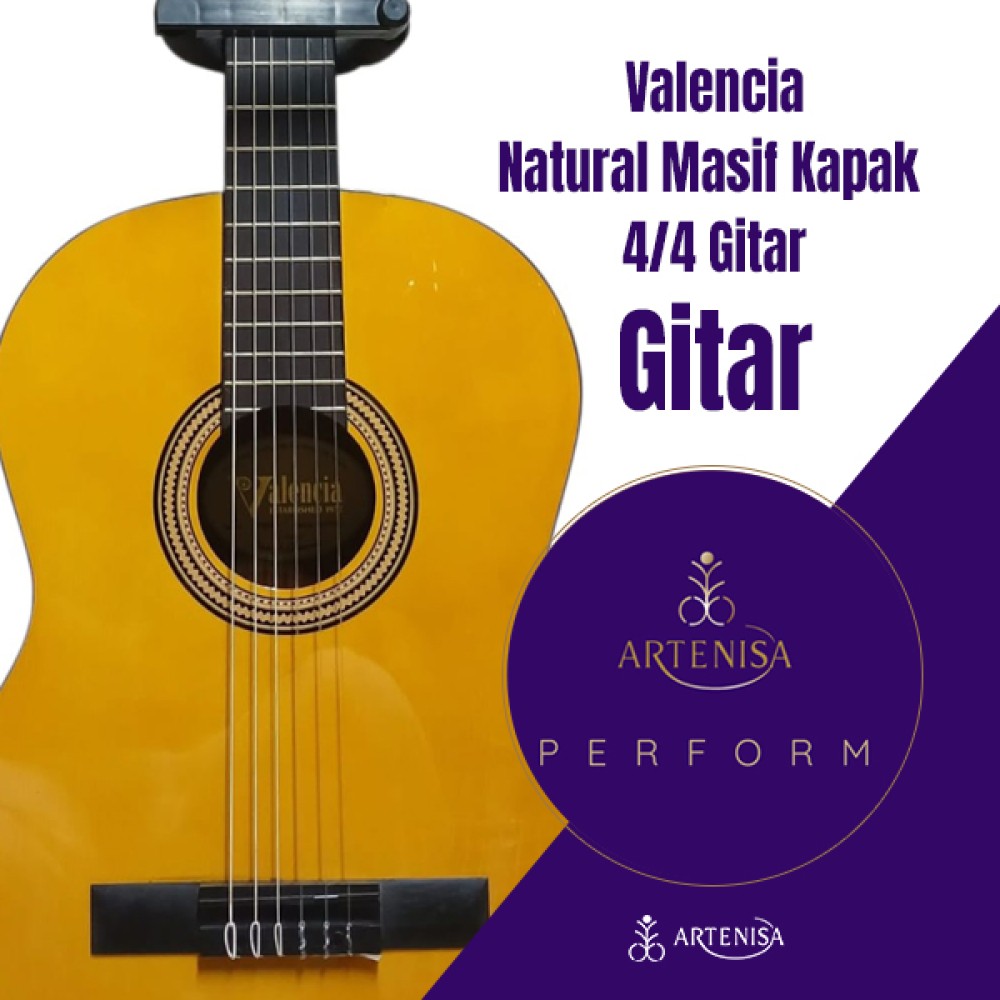 Valencia Natural Masif Kapak 4/4 Klasik Gitar
